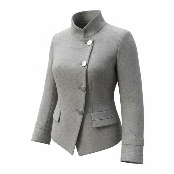 Giorgio Armani Jackets & Blazers - Giorgio Armani Light Grey Stand-Collar Blazer